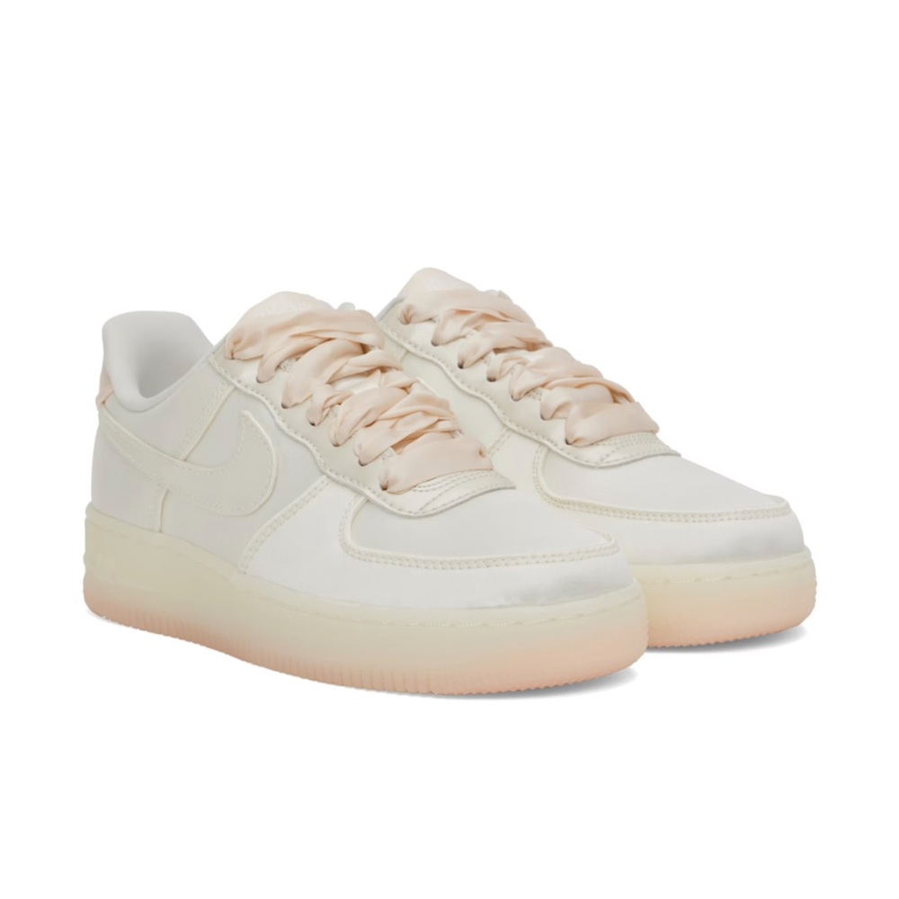 Nike Air Force 1 Satin Off-White and Pink